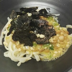 簡単に  納豆 うどん